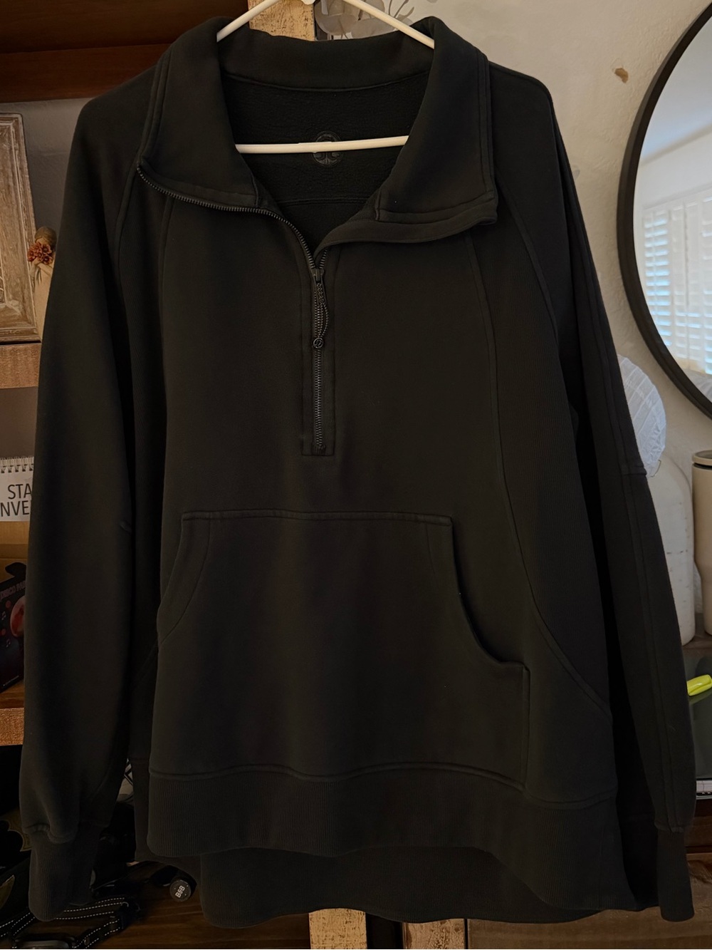 Women’s Black Quarter-Zip Pullover Sweatshirt
